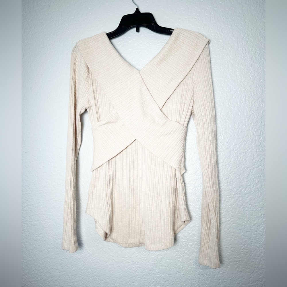 Doe & Rae Rib Cream Sweater - Picture 2 of 3